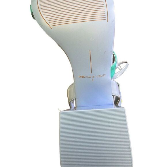 Chelsea and Violet Holli Patent Color Block Ankle Strap Sandals Size 9 - Picture 8 of 9